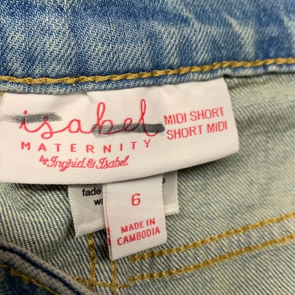 Isabelle Maternity Jean MIDI Shorts - Picture 6 of 8